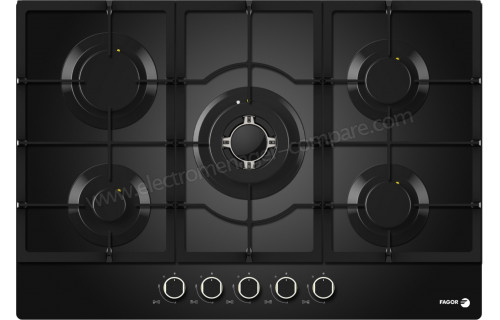 TABLE DE CUISSON GAZ FAGOR 5 FOYERS 10800 Watts dont 1 WOK 3300 W FAG6650N