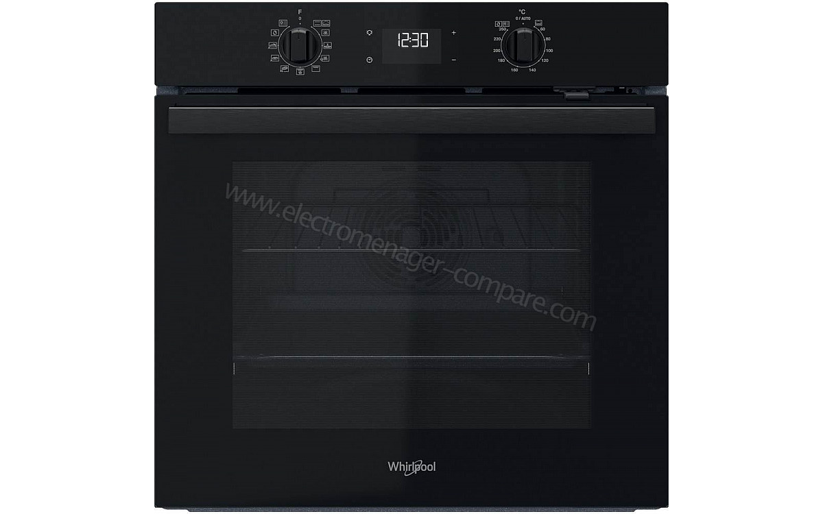 Four encastrable multifonction pyrolyse 71 L Whirlpool chaleur tournante Rail télescopique OMR58RR1B